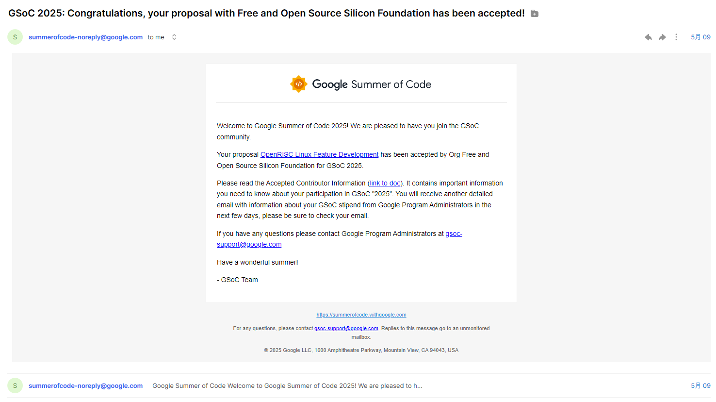 GSoC 2025: Congratulations